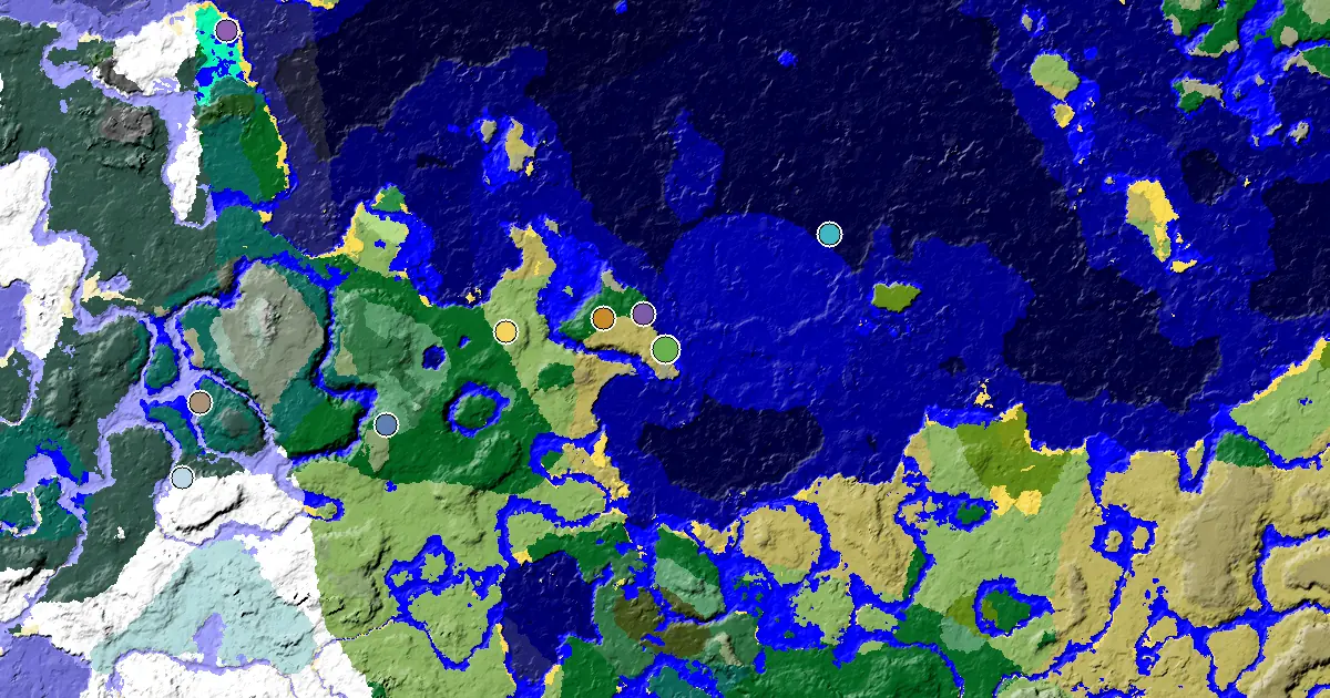 Great Structures Nearby Near a Savanna Spawn — biome and structure map