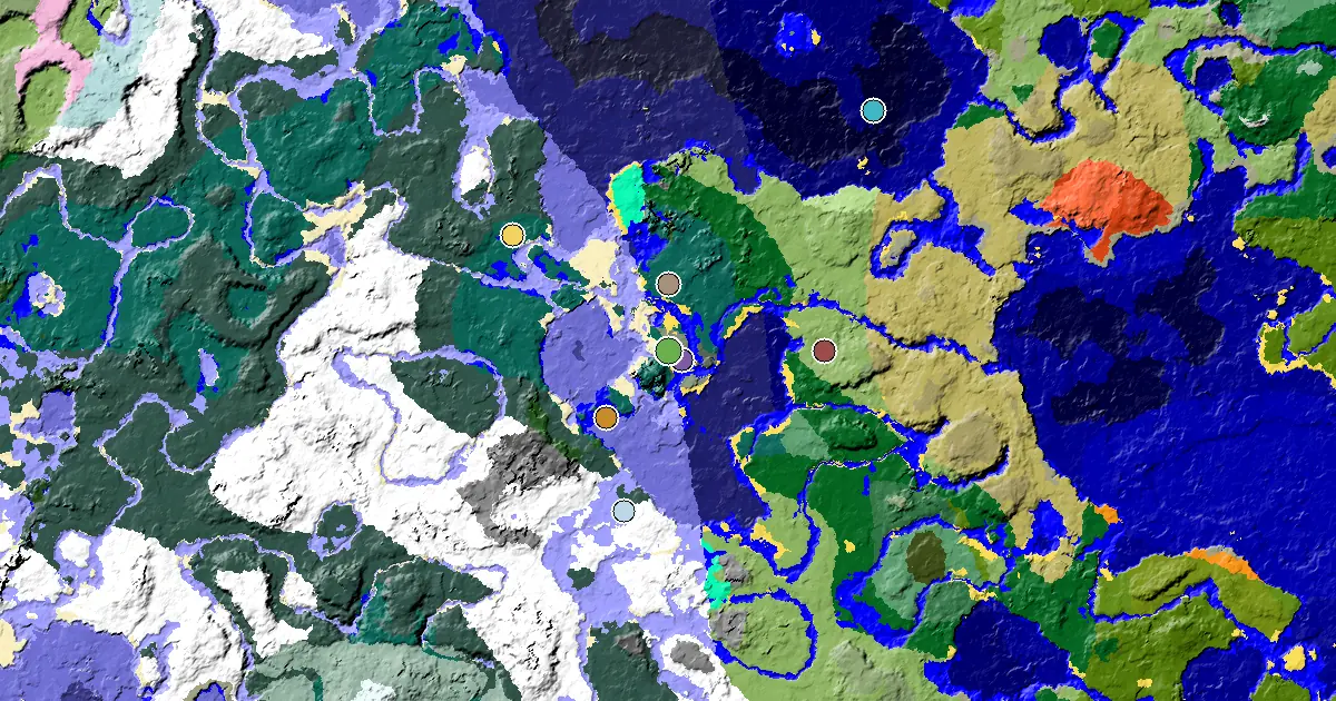 Old Growth Spruce Taiga Seed With Great Structures Nearby — biome and structure map