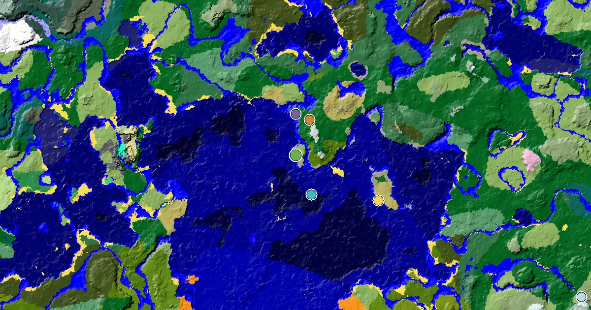 Stony Shore Spawn — Great Structures Nearby — biome and structure map
