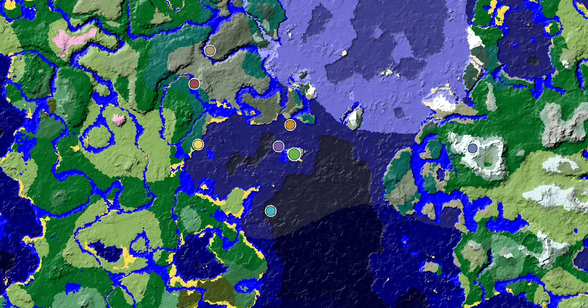 Minecraft Stony Shore Seed: Great Structures Nearby — biome and structure map