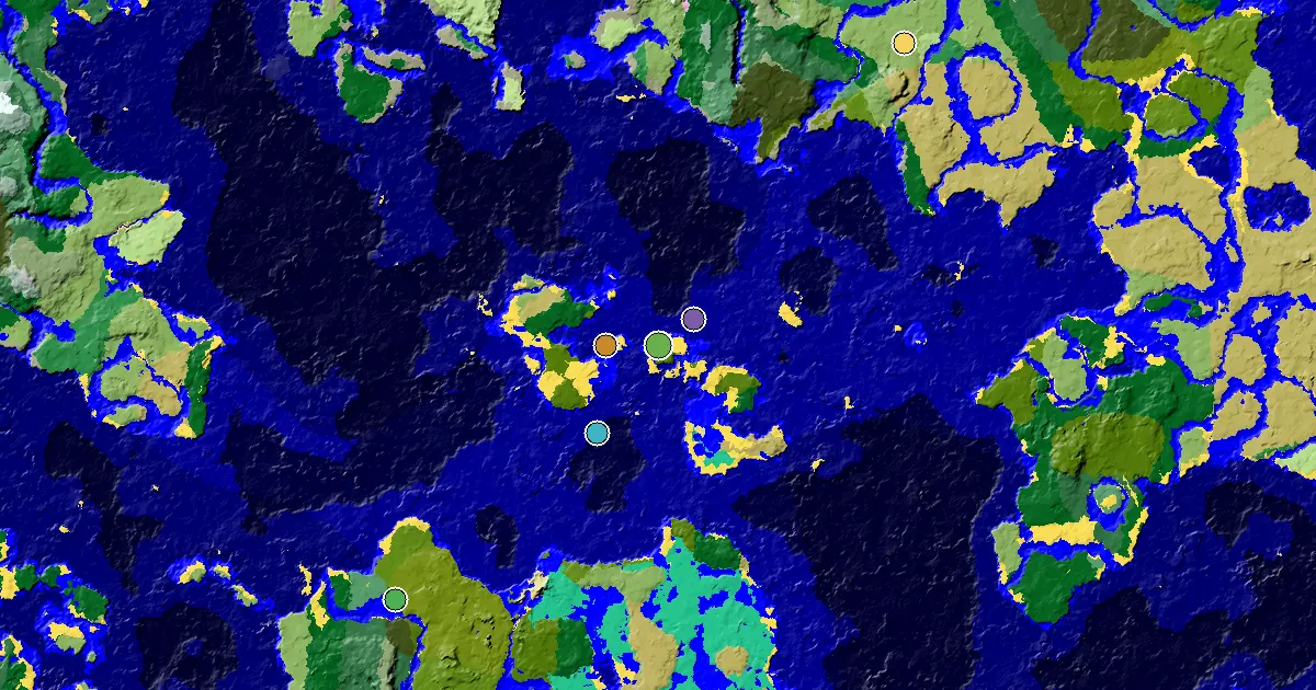 Beach Seed With Great Structures Nearby — biome and structure map