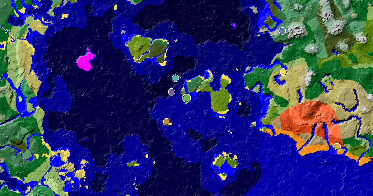 Great Structures Nearby Near a Beach Spawn — biome and structure map