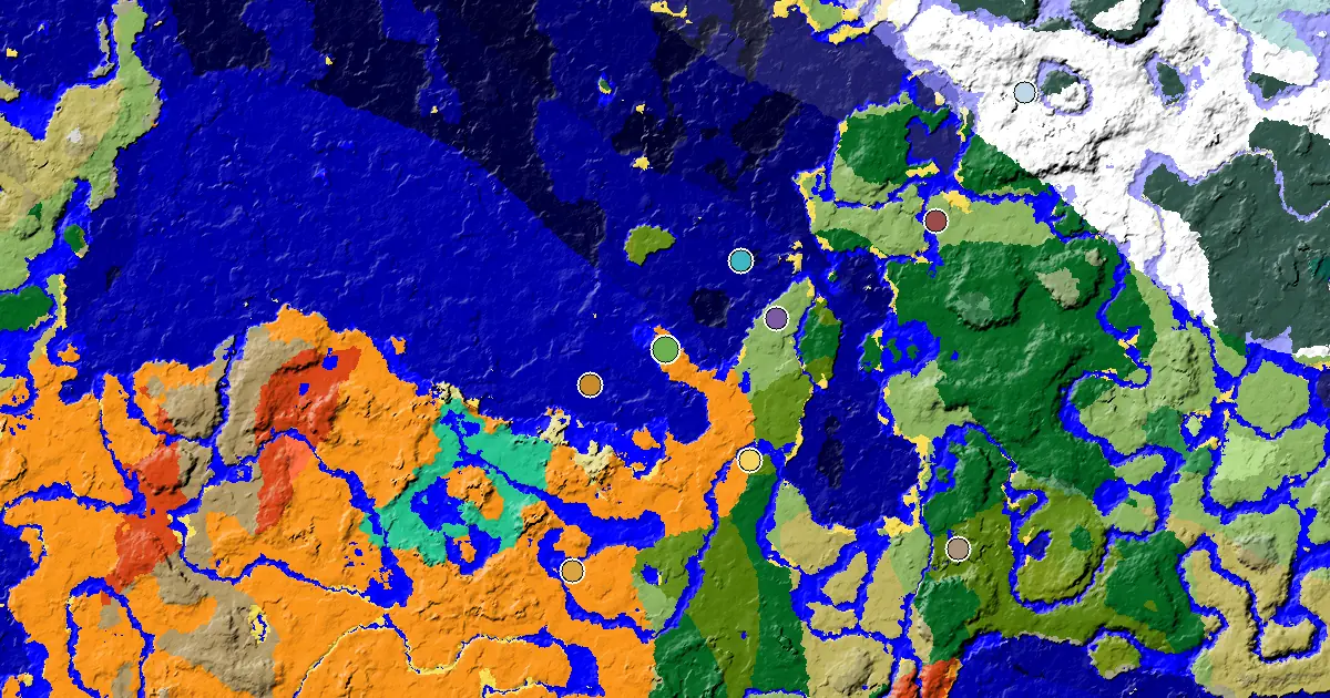 Great Structures Nearby Near a Desert Spawn — biome and structure map