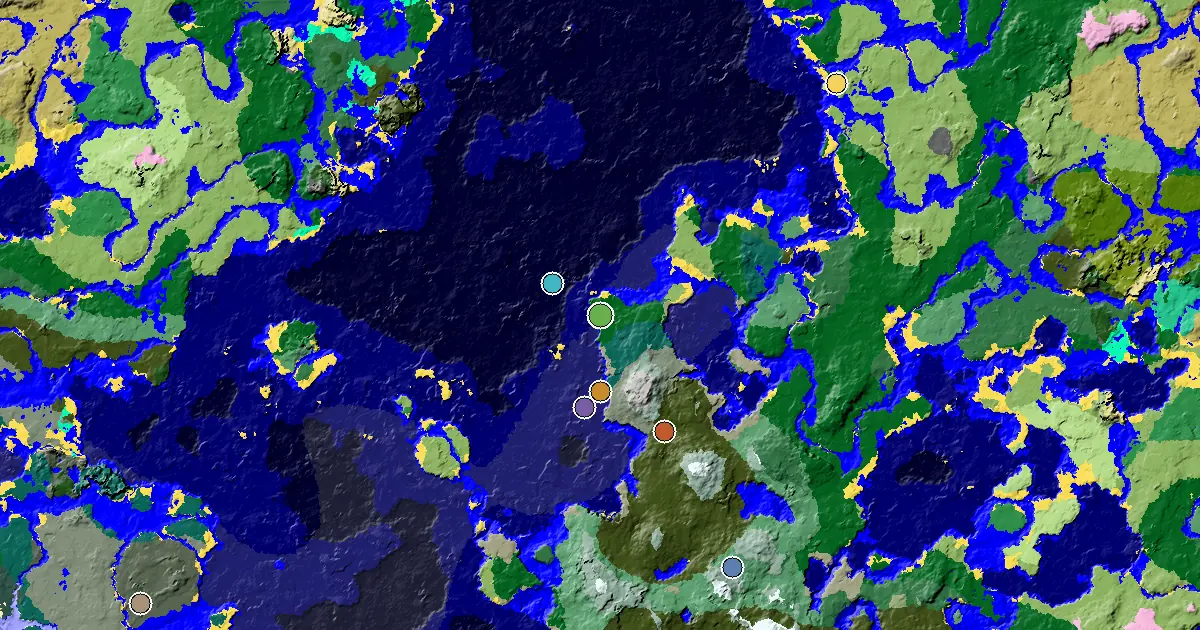 Forest Seed With a Mansion Within Reach — biome and structure map