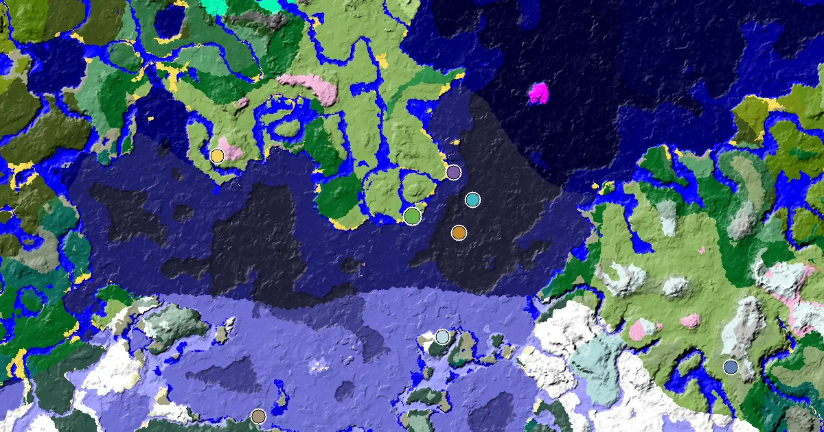 Great Structures Nearby Near a Plains Spawn — biome and structure map