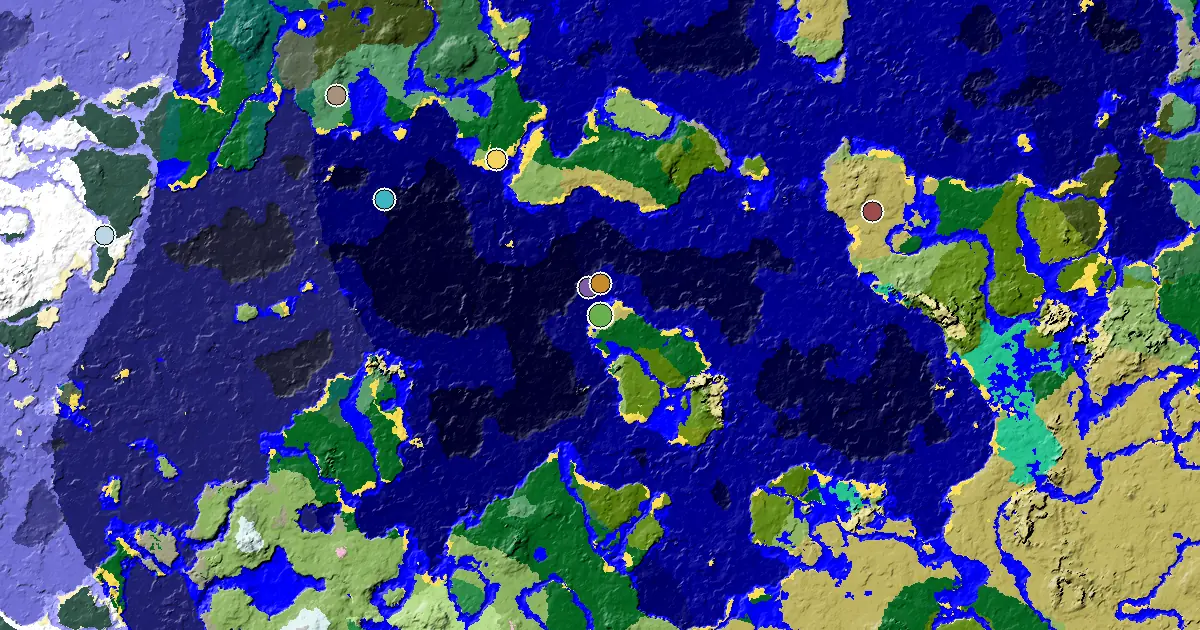 Minecraft Beach Seed: a Trial Chamber by Spawn — biome and structure map