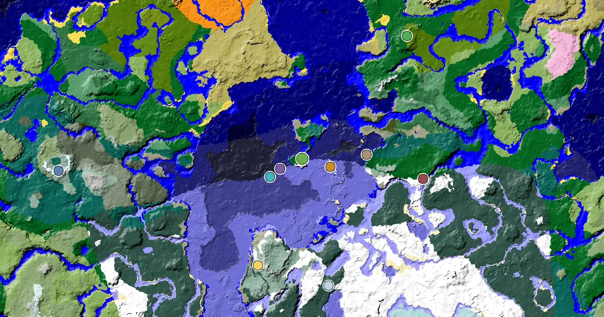 Great Structures Nearby Near a Forest Spawn — biome and structure map