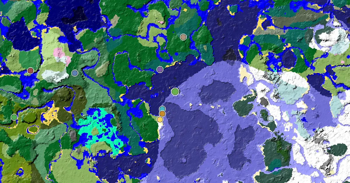 Snowy Taiga Seed With a Village Close to Spawn — biome and structure map